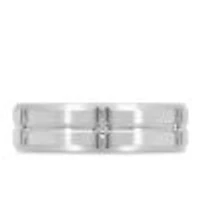 6MM Comfort Fit Wedding Band with .06 Carat TW of Diamonds White Gold