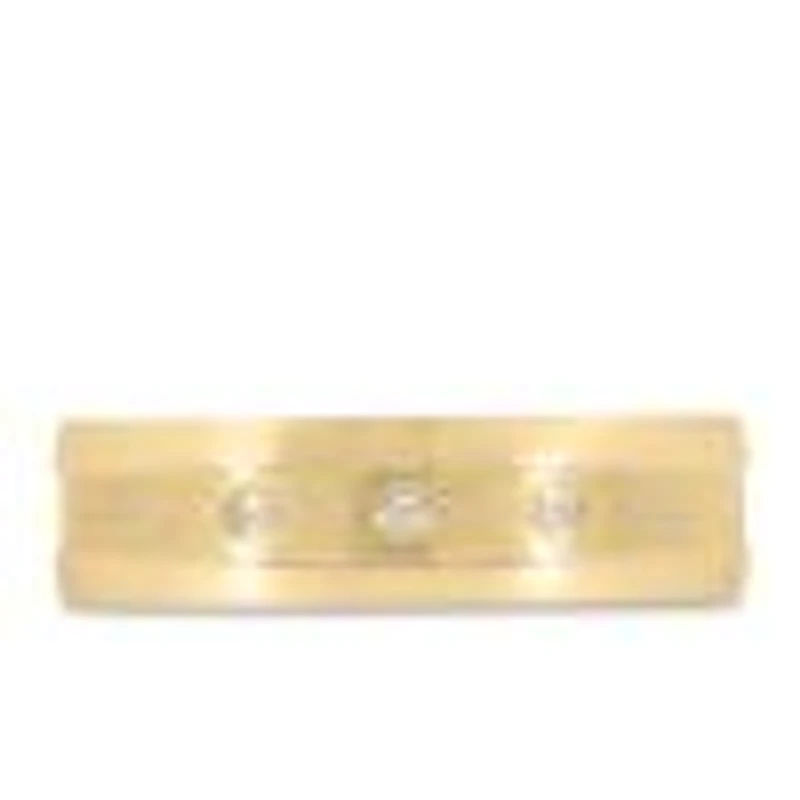 6MM Comfort Fit Wedding Band with .03 Carat TW of Diamonds Yellow Gold