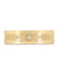 6MM Comfort Fit Wedding Band with .03 Carat TW of Diamonds Yellow Gold