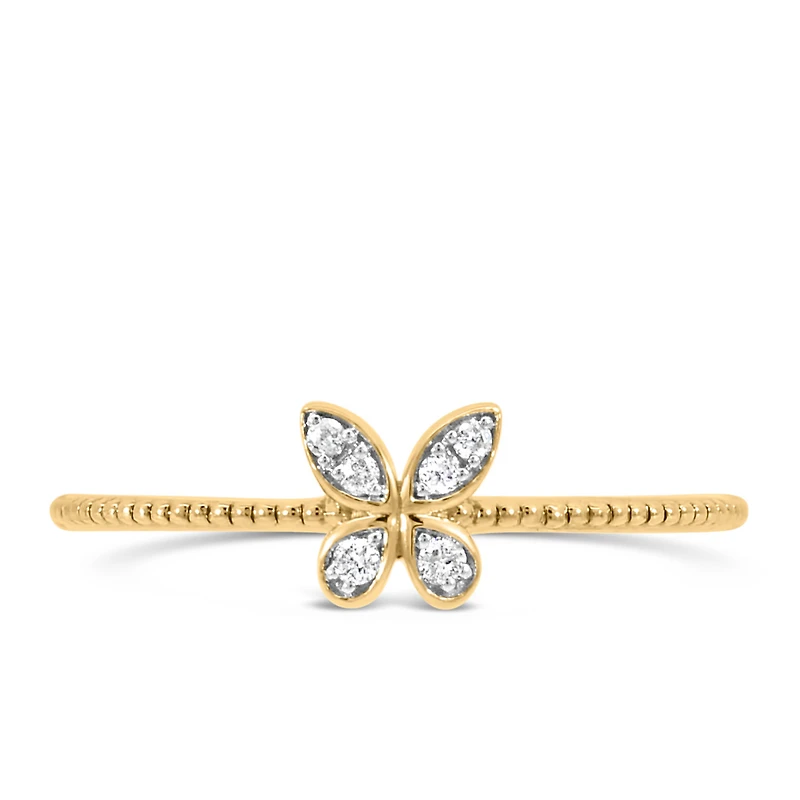 Butterfly Ring with .05 Carat TW of Diamonds in 10kt Yellow Gold