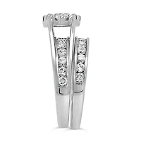 Halo Engagement Ring Set with 2.00 Carat TW of Diamonds in 14kt White Gold