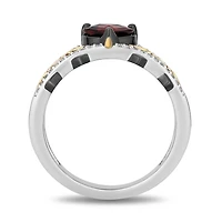 Enchanted Disney Snow White Ring with Garnet and .15 Carat TW of Diamonds in Gold Plated Sterling Silver