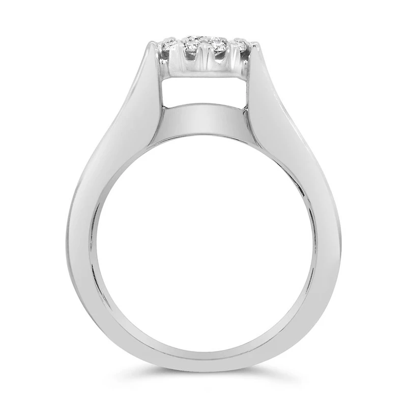 Halo Engagement Ring Set with 2.00 Carat TW of Diamonds in 14kt White Gold