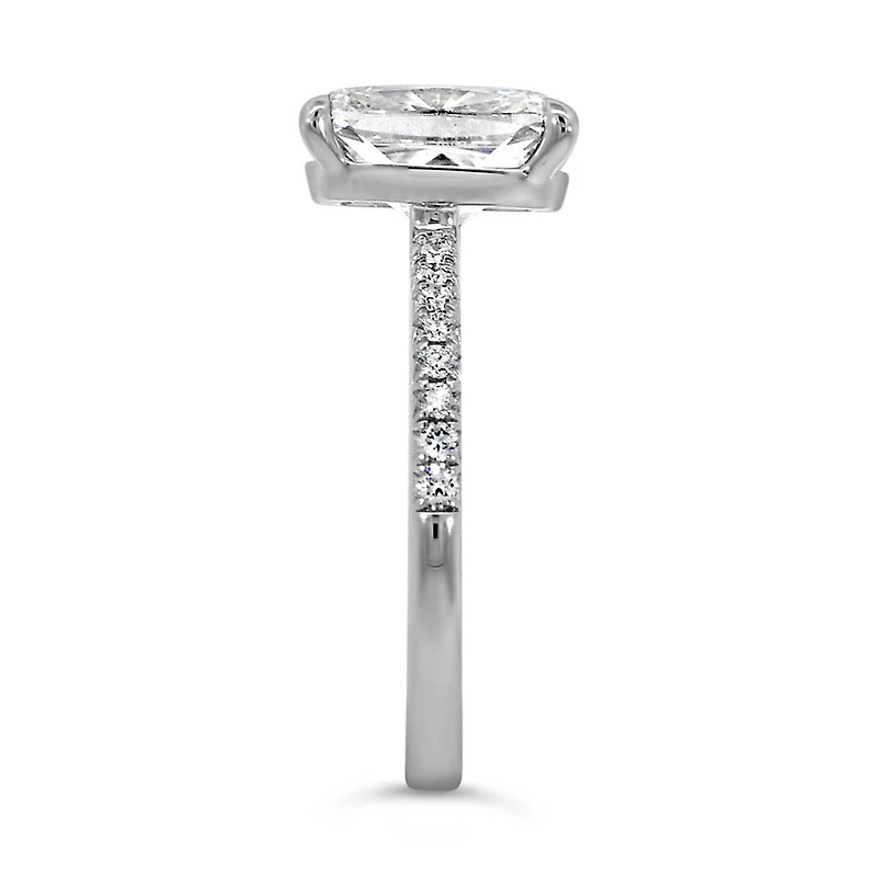 Cushion Cut Engagement Ring with 3.20 Carat TW of Lab Created Diamonds in 14kt White Gold