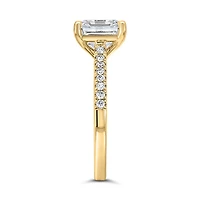 Square Emerald Cut Engagement Ring with 3.20 Carat TW of Lab Created Diamonds in 14kt Yellow Gold