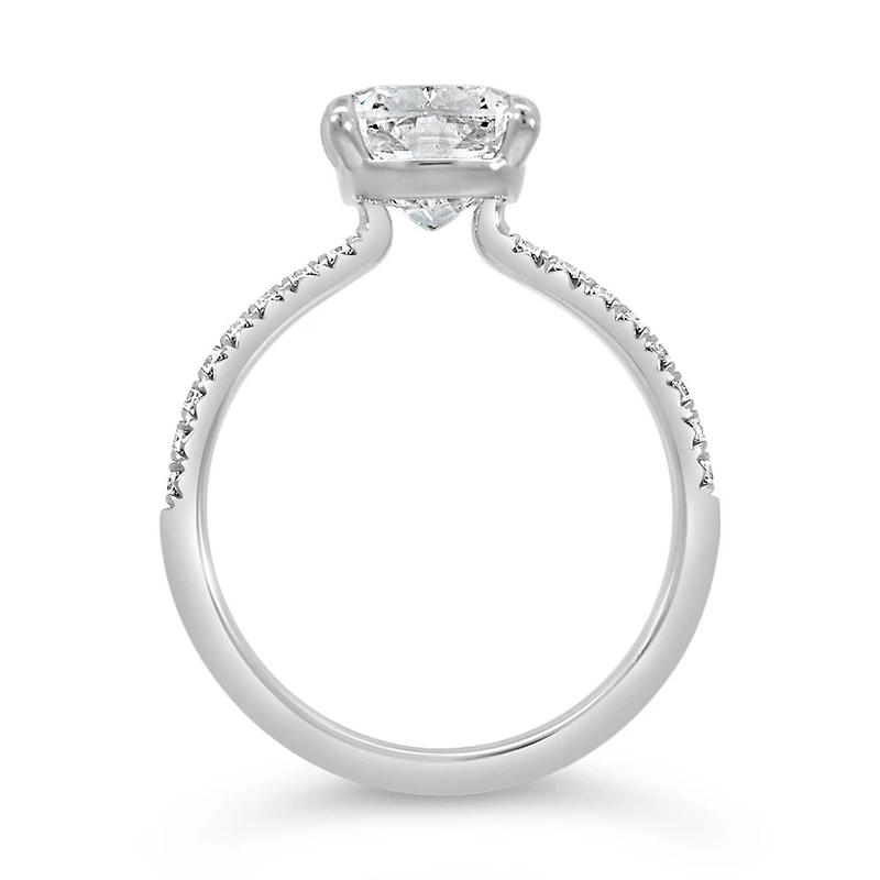 Cushion Cut Engagement Ring with 3.20 Carat TW of Lab Created Diamonds in 14kt White Gold