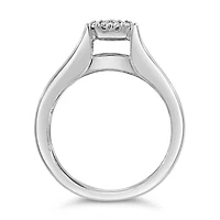 Halo Engagement Ring Set with Carat TW of Diamonds in 14kt White Gold