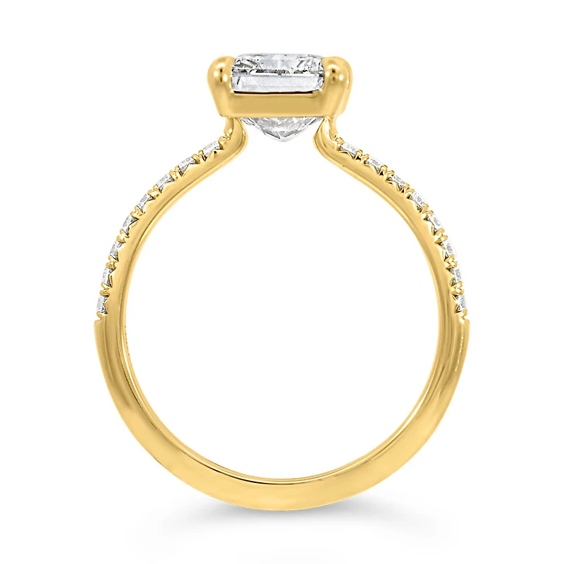 Radiant Engagement Ring with 3.20 Carat TW of Lab Created Diamonds in 14kt Yellow Gold