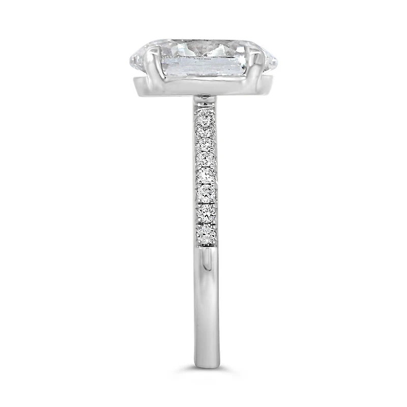 Oval Engagement Ring with Carat TW of Lab Created Diamonds in 14kt White Gold
