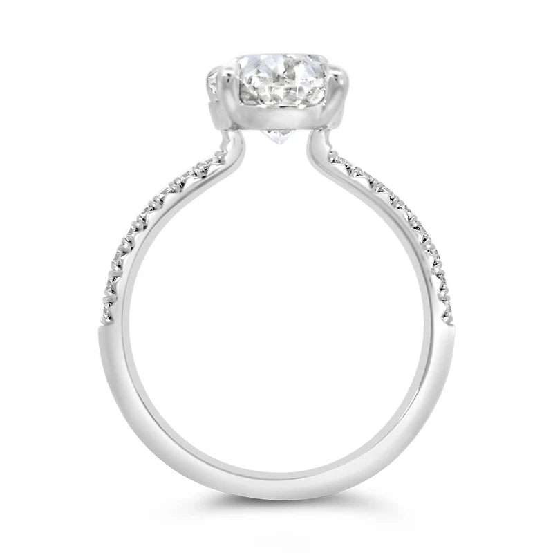 Oval Engagement Ring with Carat TW of Lab Created Diamonds in 14kt White Gold