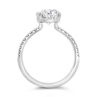 Oval Engagement Ring with Carat TW of Lab Created Diamonds in 14kt White Gold