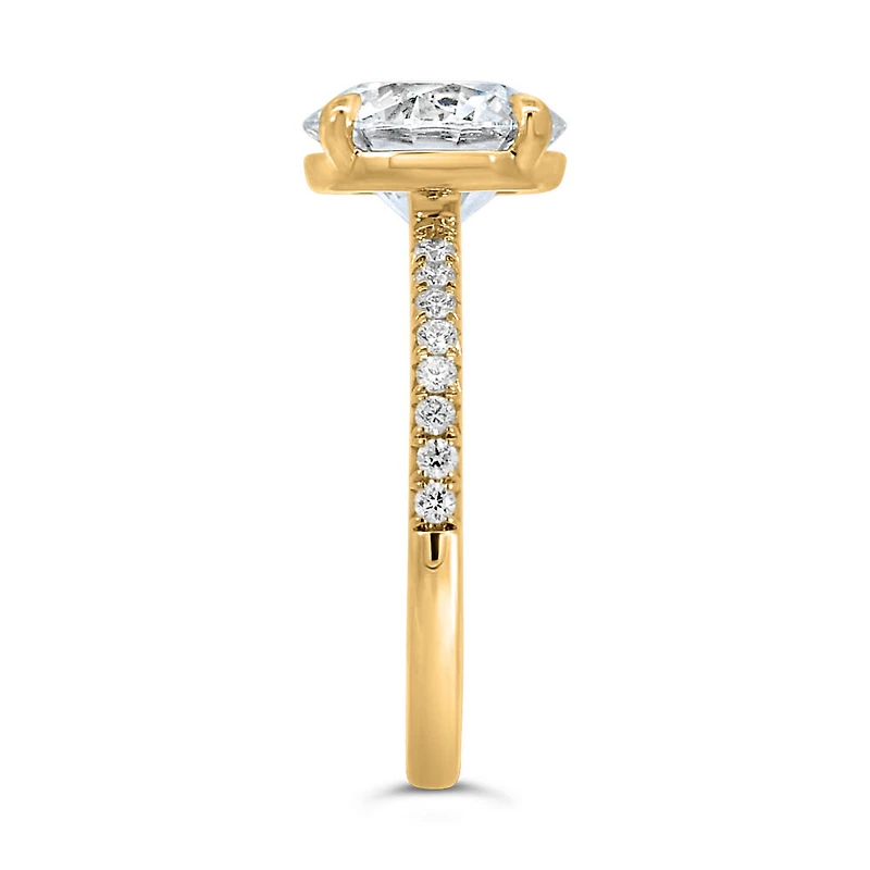 Round Brilliant Engagement Ring with 3.20 Carat TW of Lab Created Diamonds in 14kt Yellow Gold