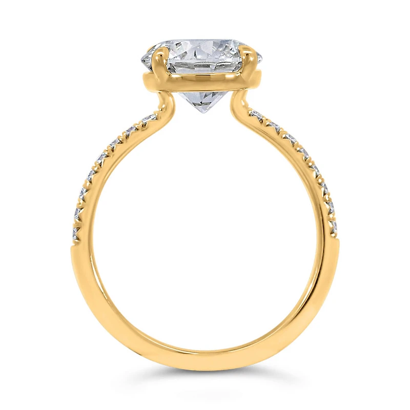Round Brilliant Engagement Ring with 3.20 Carat TW of Lab Created Diamonds in 14kt Yellow Gold