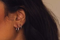 Huggie Hoop Earrings with Carat TW of Diamonds in 10kt White Gold