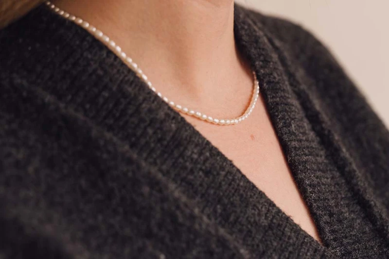 16″+2″ Freshwater Pearl Necklace in 10kt Yellow Gold