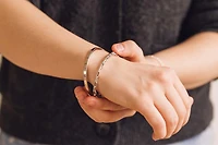 Open Paperclip Link Bangle in Sterling Silver