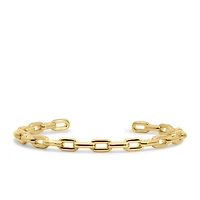 Open Paperclip Link Bangle in Gold Plated Sterling Silver