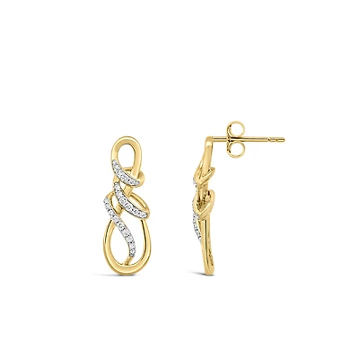 Infinity Earrings with .20 Carat TW of Diamonds in 10kt Yellow Gold