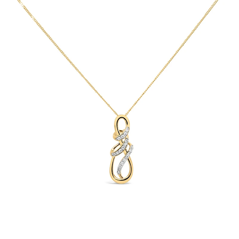 Infinity Pendant with .10 Carat TW of Diamonds in 10kt Yellow Gold with Chain