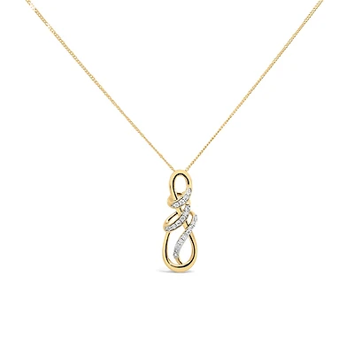 Infinity Pendant with .10 Carat TW of Diamonds in 10kt Yellow Gold with Chain