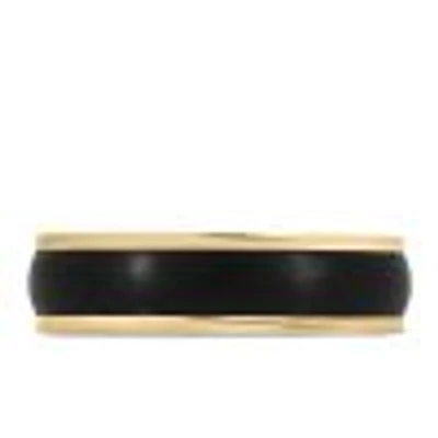 6MM Comfort Fit Carbon Fiber Wedding Band Yellow Gold