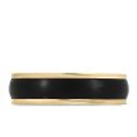 6MM Comfort Fit Carbon Fiber Wedding Band Yellow Gold