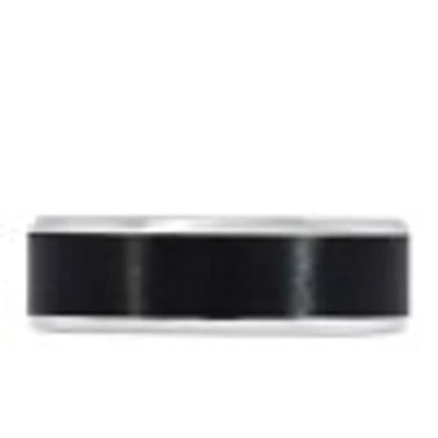 7MM Comfort Fit Carbon Fiber Wedding Band White Gold