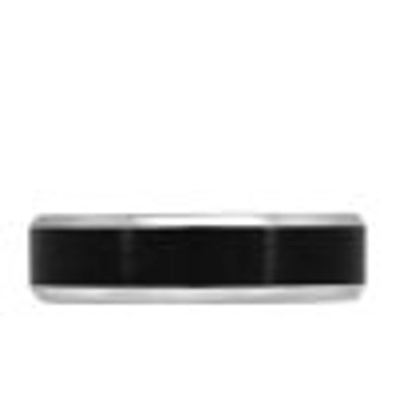 6MM Comfort Fit Carbon Fiber Wedding Band White Gold