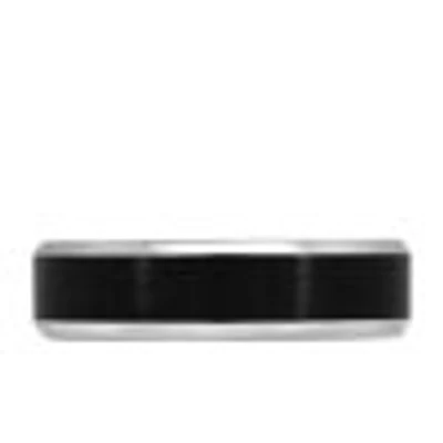 6MM Comfort Fit Carbon Fiber Wedding Band White Gold