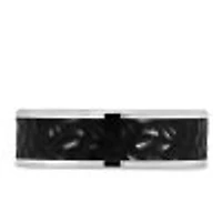 7MM Hammered Finish Comfort Fit Carbon Fiber Wedding Band White Gold