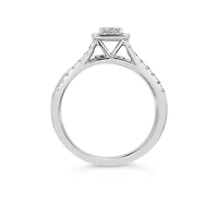 Halo Engagement Ring Set with .50 Carat TW of Diamonds in 14kt White Gold