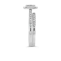 Halo Engagement Ring Set with .50 Carat TW of Diamonds in 14kt White Gold