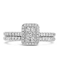 Halo Engagement Ring Set with .50 Carat TW of Diamonds in 14kt White Gold