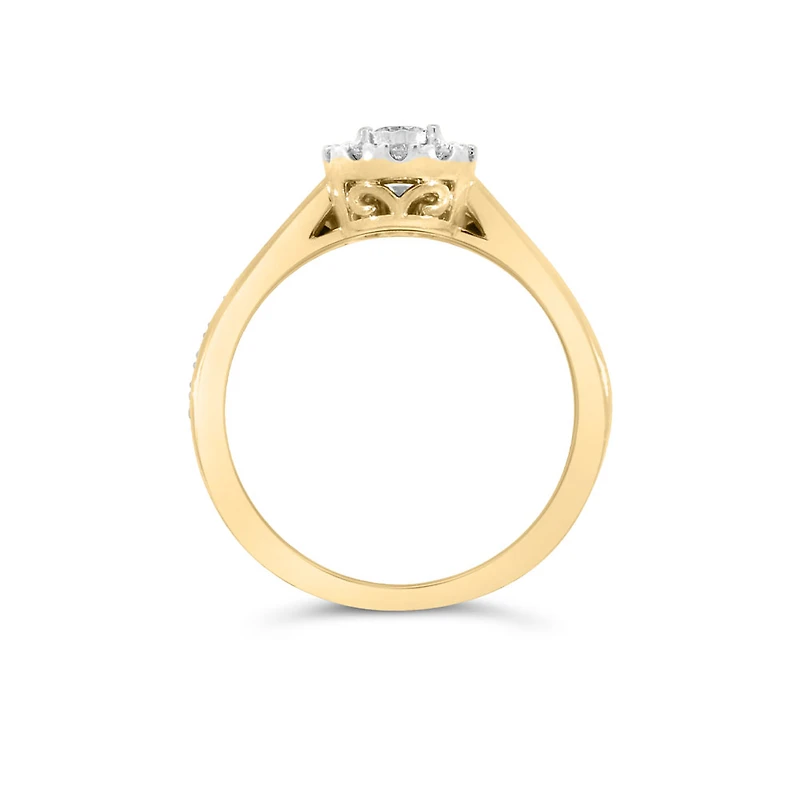 Halo Engagement Ring Set with .50 Carat TW of Diamonds in 10kt Yellow Gold