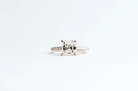 Square Emerald Cut Engagement Ring with 3.20 Carat TW of Lab Created Diamonds in 14kt Yellow Gold