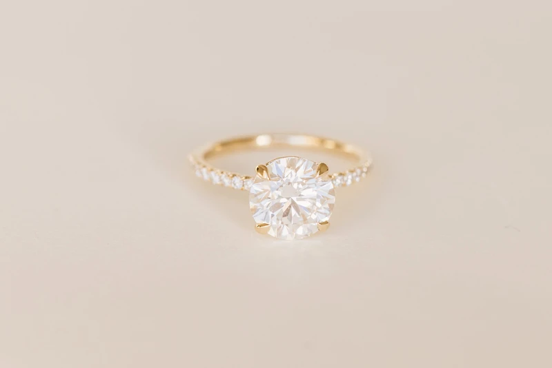 Round Brilliant Engagement Ring with 3.20 Carat TW of Lab Created Diamonds in 14kt Yellow Gold