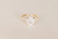 Round Brilliant Engagement Ring with 3.20 Carat TW of Lab Created Diamonds in 14kt Yellow Gold