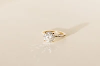 Round Brilliant Engagement Ring with 3.20 Carat TW of Lab Created Diamonds in 14kt Yellow Gold