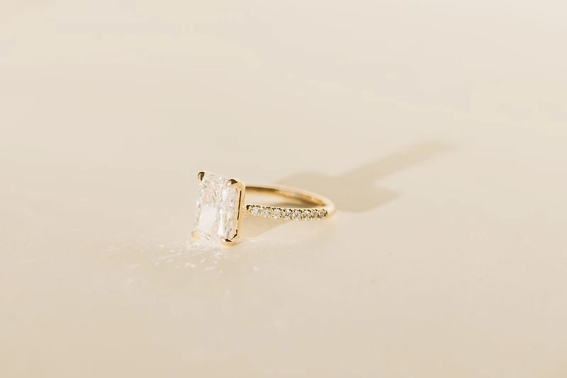 Radiant Engagement Ring with 3.20 Carat TW of Lab Created Diamonds in 14kt Yellow Gold