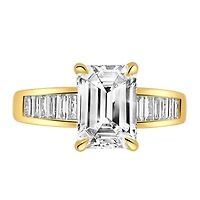 Emerald Cut Engagement Ring with 2.97 Carat TW of Lab Created Diamonds in 14kt Yellow Gold