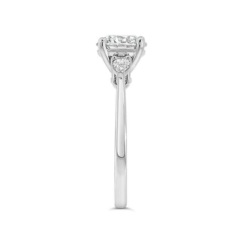 Round Brilliant Engagement Ring with Carat TW of Lab Created Diamonds in 14kt White Gold