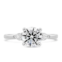 Round Brilliant Engagement Ring with Carat TW of Lab Created Diamonds in 14kt White Gold