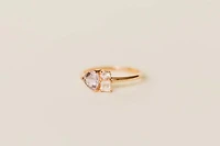 Ring with 6MM Trillion Cut Pink Amethyst, Rose Quartz and Morganite in 14KT Rose Gold