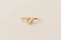 Ring with 6MM Trillion Cut Morganite and .08 Carat TW of Diamonds in 14KT Rose Gold