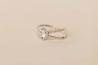 Ring with 6MM Round Aquamarine and .26 Carat TW of Diamonds in 14KT White Gold