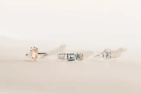 Ring with 8X6MM Emerald Cut Aquamarine in 14KT White Gold