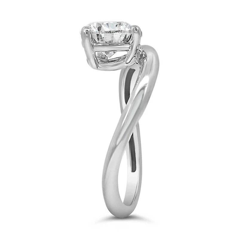 Pear East West Solitaire Engagement Ring with 2.00 Carat TW of Lab Created Diamonds in 14kt White Gold