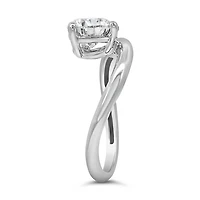 Pear East West Solitaire Engagement Ring with 2.00 Carat TW of Lab Created Diamonds in 14kt White Gold