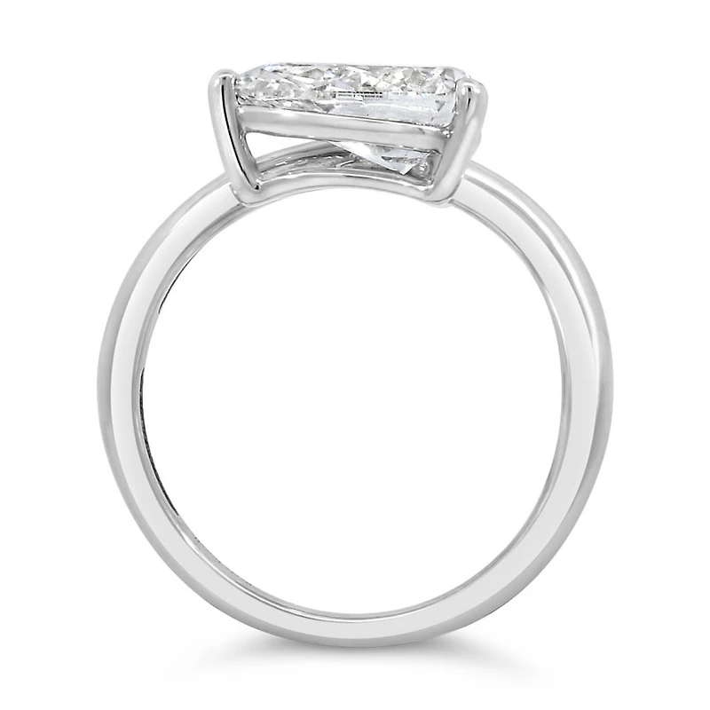 Pear East West Solitaire Engagement Ring with 2.00 Carat TW of Lab Created Diamonds in 14kt White Gold