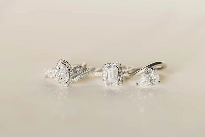 Emerald Cut Halo Engagement Ring with 2.65 Carat TW of Lab Created Diamonds in 14kt White Gold